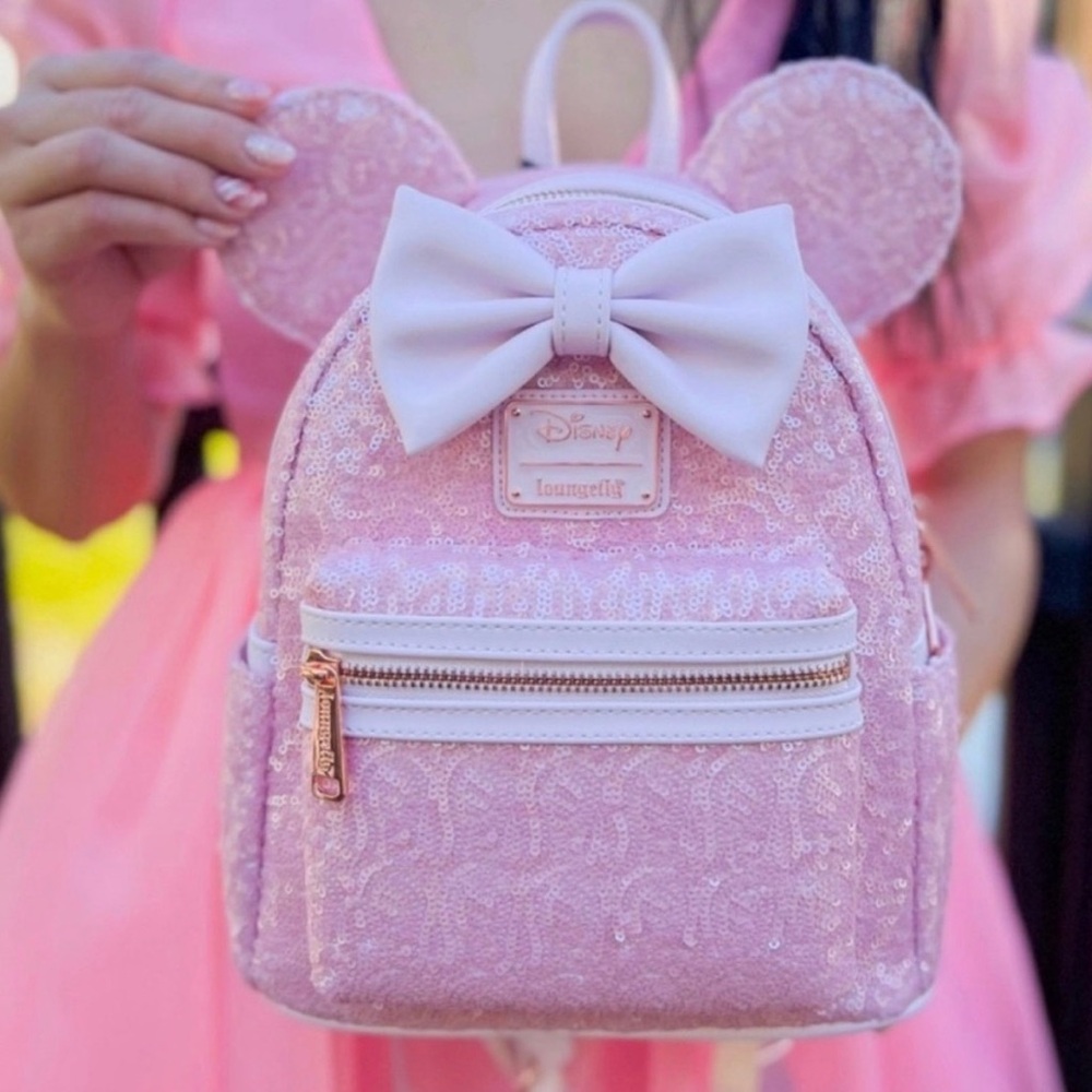 Loungefly Minnie Cotton Candy Sequin Mini Backpack